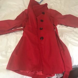 Red trench coat